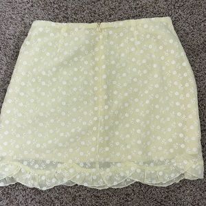 Baby yellow Altar’d state skirt size medium cute white floral design